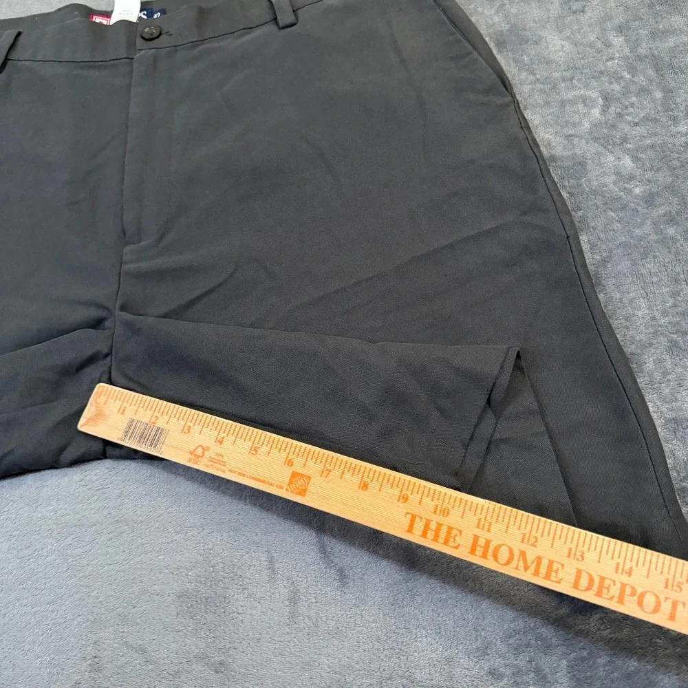 Chaps Flat Front Chino Shorts Mens 42 Gray Casual Performance Pockets